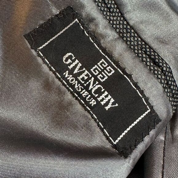 Vintage Givenchy Monsieur Blazer Mens Wool Houndstooth Gray Jacket Union Made - Picture 7 of 15
